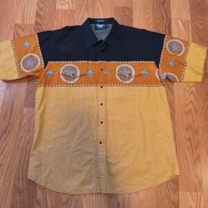 VTG Brooks & Dunn Shirt Mens XL Pearl Snap Western Cowboy 90's Star Buffalo
